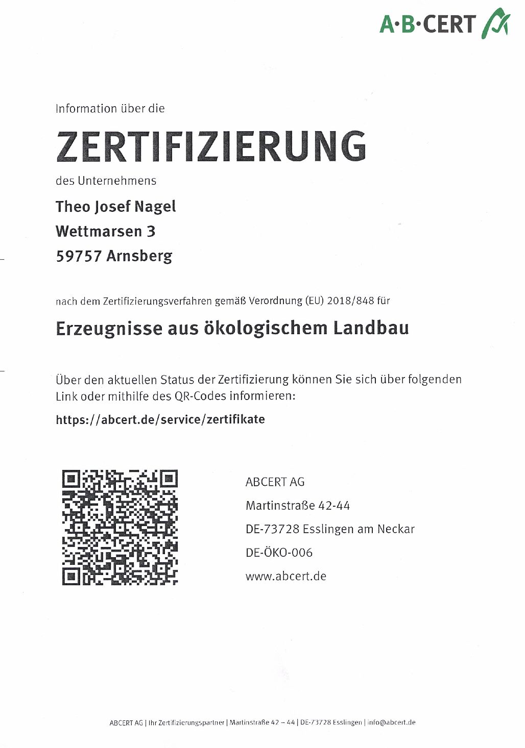 Abcert bis 2028
